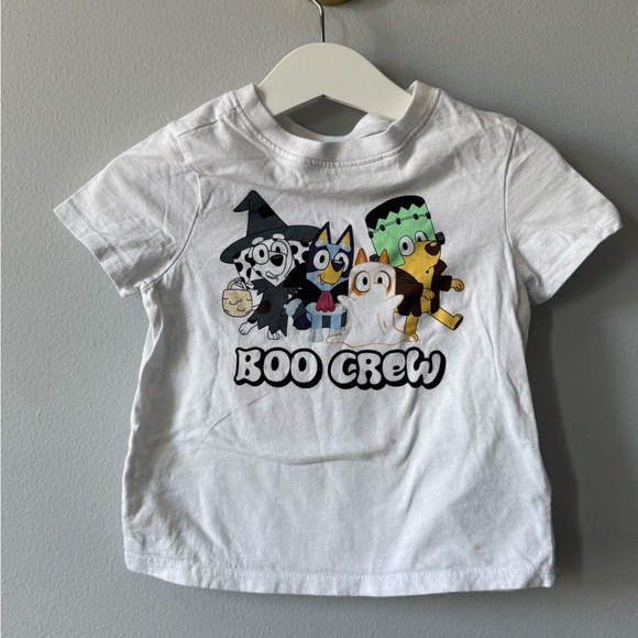 Old Navy White 'Boo Crew' Kids Short Sleeve Tee - Picture 1 of 1